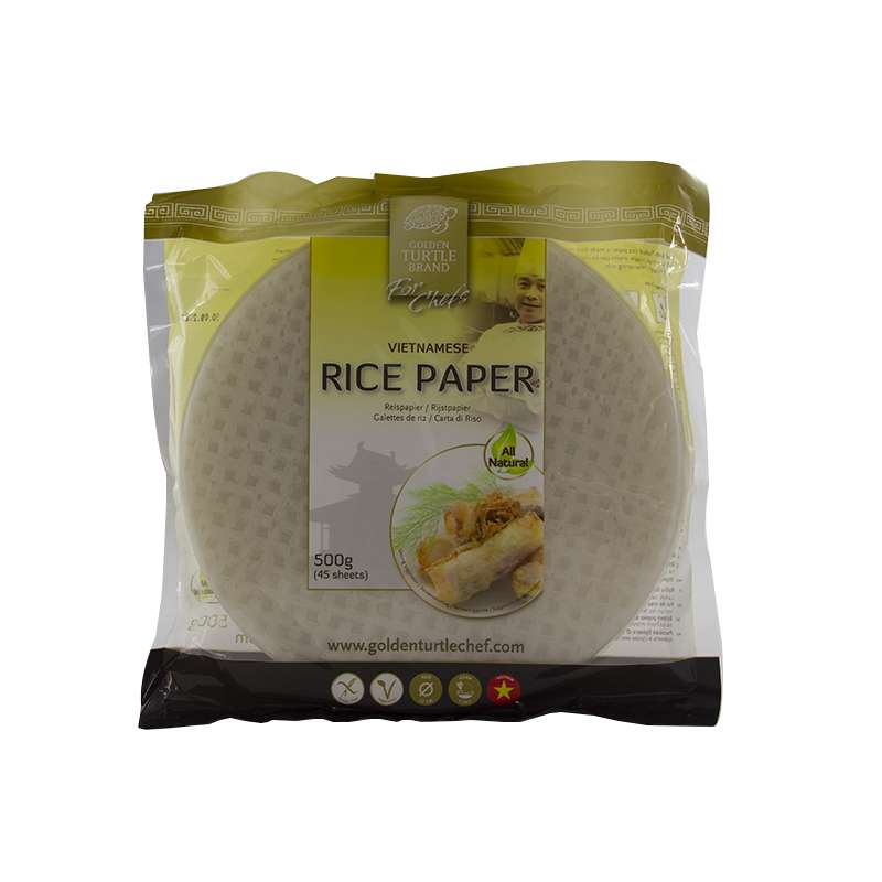 Papel de arroz redondo 22cm 45 hojas - 500g Golden Turtle