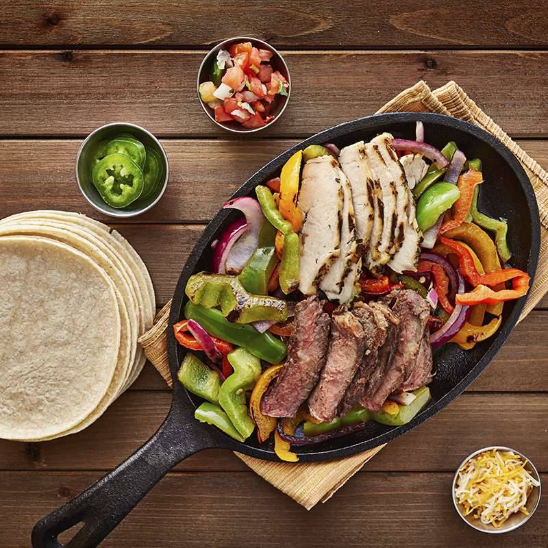 Fajitas con ternera y pollo 