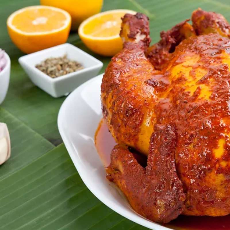 Pollo asado con achiote 